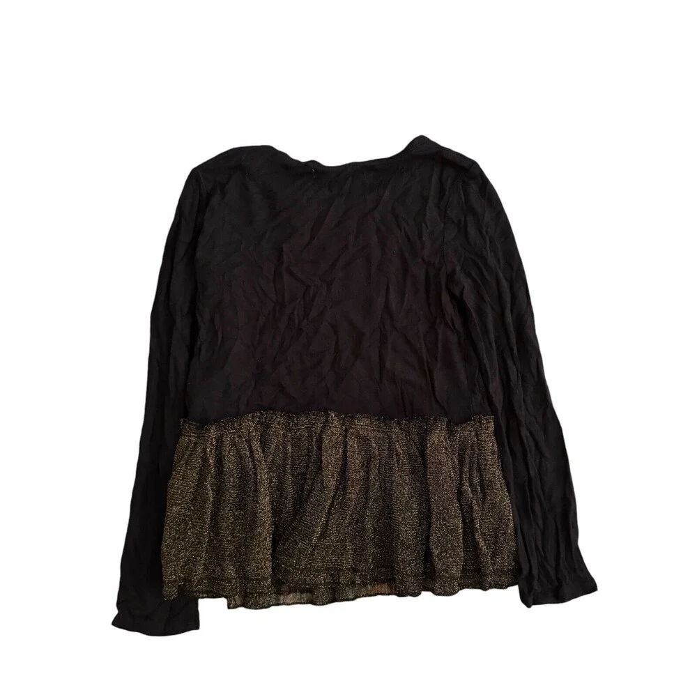 Tucker + Tate Black and Gold‎ Peplum Top Girls Size 5